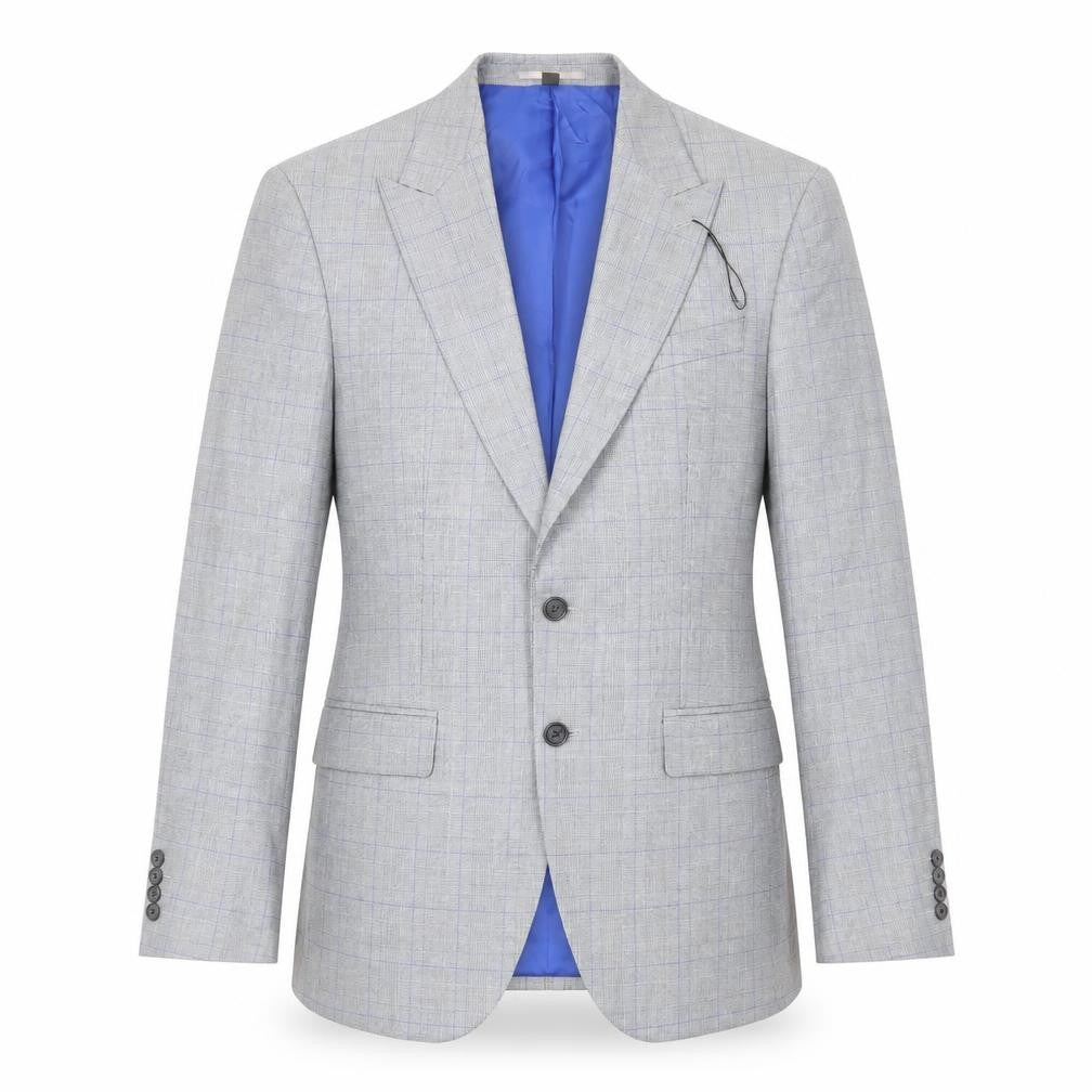 Marks & Spencer Mens Grey Plaid Polyester Jacket Blazer Size S