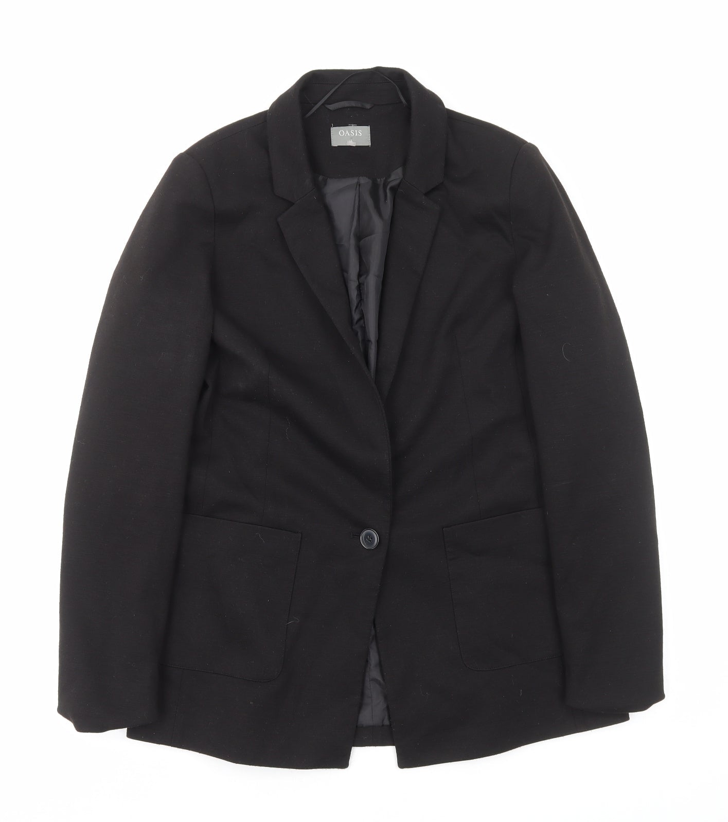Oasis Womens Black Jacket Blazer Size 10 Button