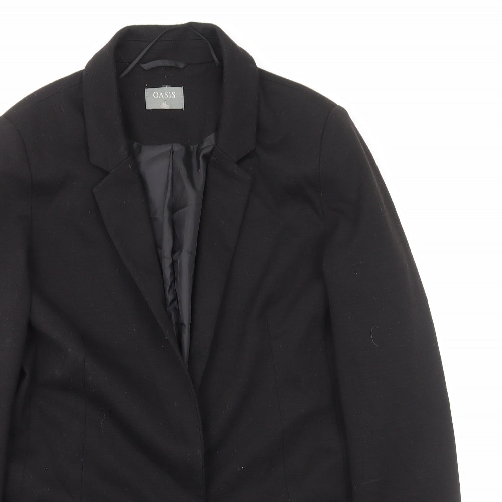 Oasis Womens Black Jacket Blazer Size 10 Button