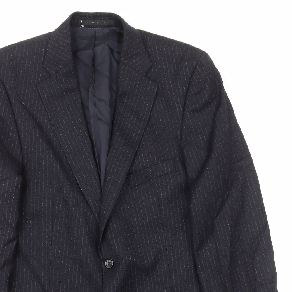 Strellson Mens Black Striped Viscose Jacket Blazer Size M