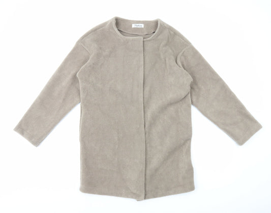 Fashion Womens Beige Jacket Size M Button