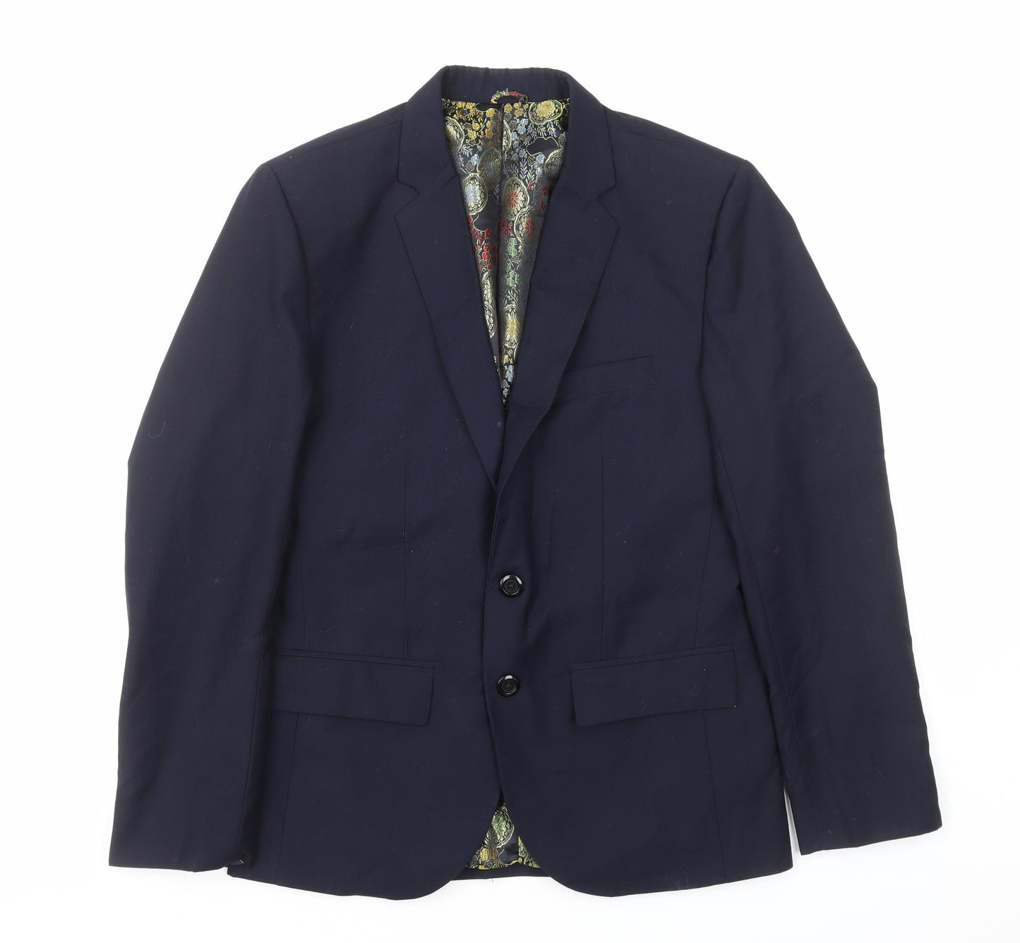 Preworn Mens Blue Polyester Jacket Blazer Size S