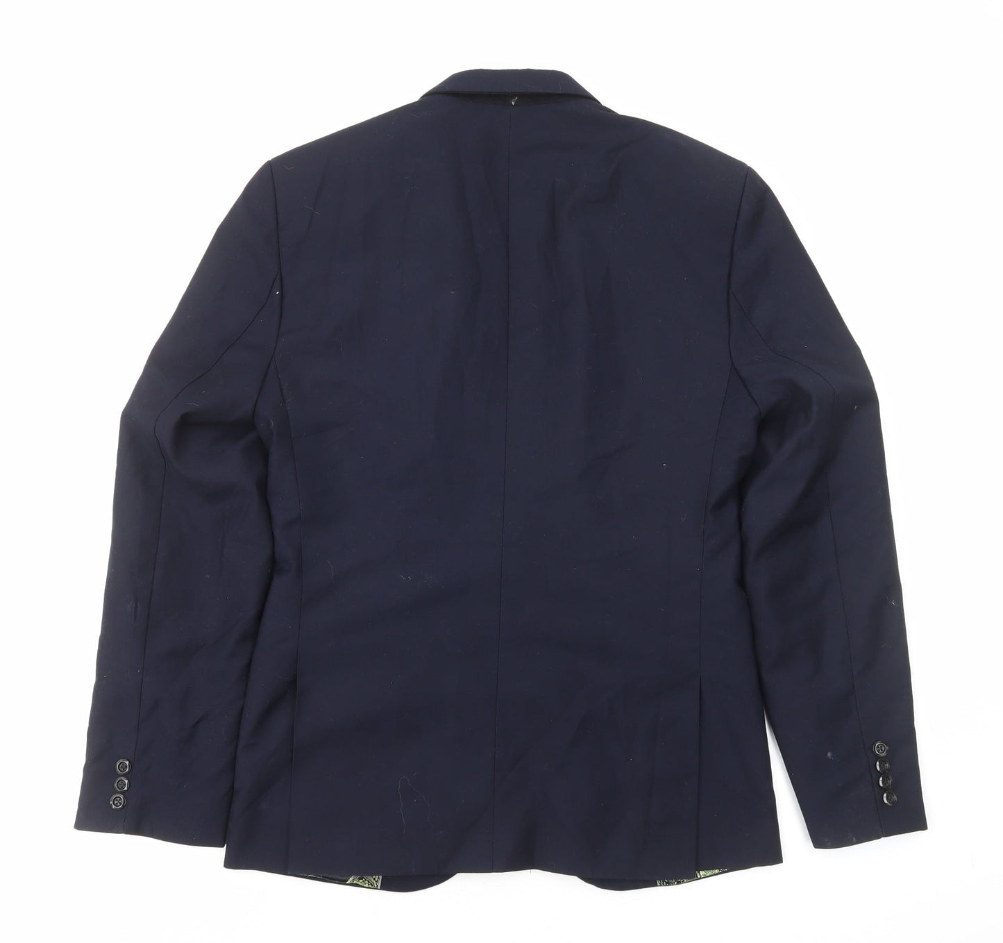 Preworn Mens Blue Polyester Jacket Blazer Size S