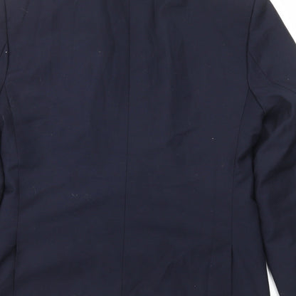 Preworn Mens Blue Polyester Jacket Blazer Size S