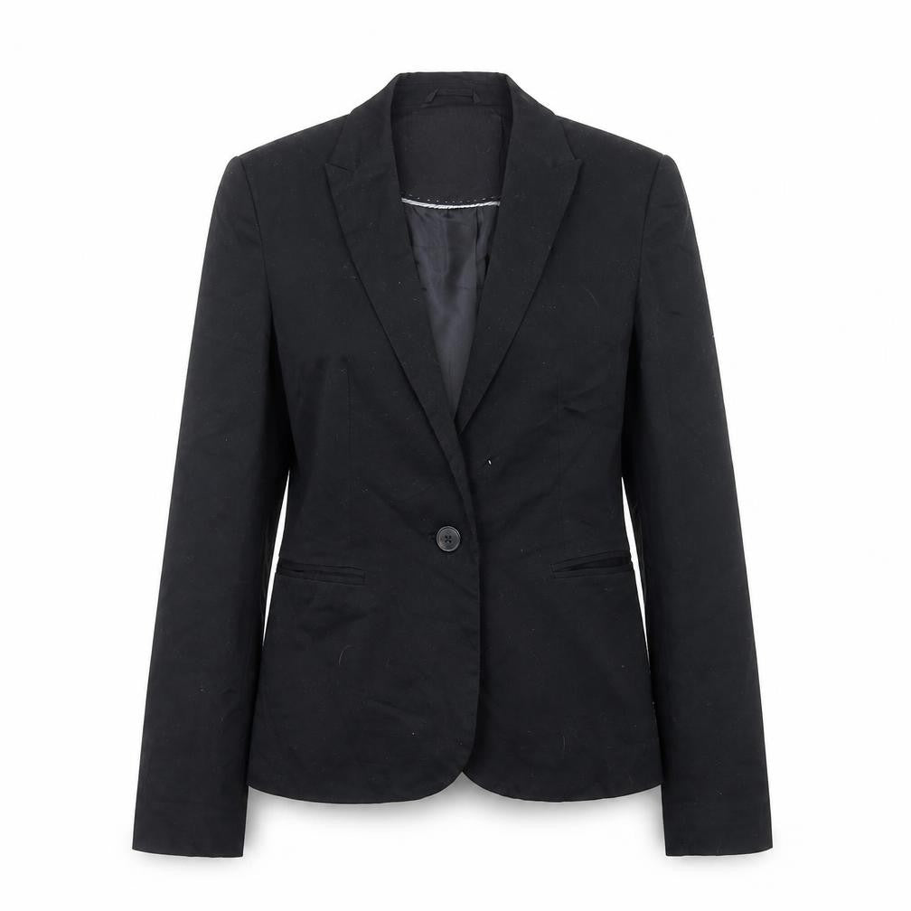 Zara Womens Black Polyester Jacket Suit Jacket Size M