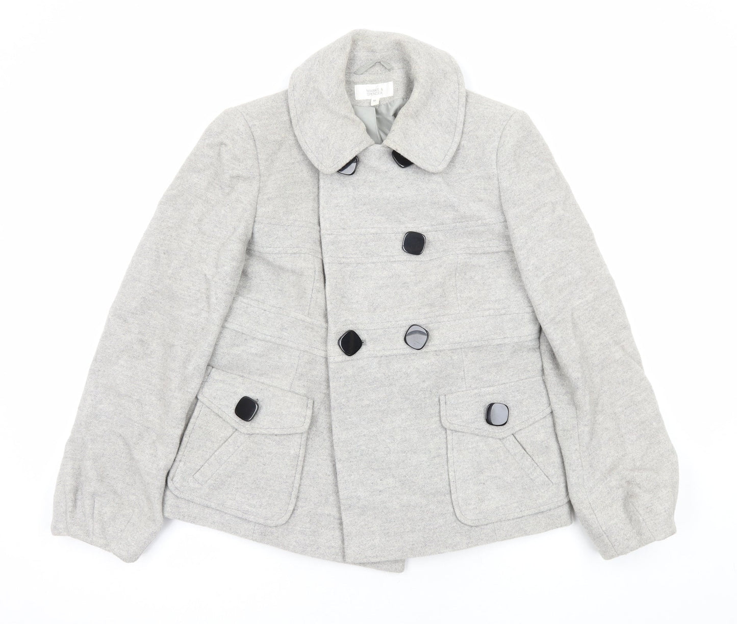 Marks & Spencer Womens Grey Jacket Size 10 Button