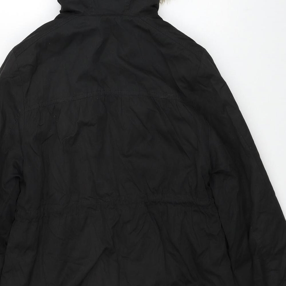Colline Womens Black Parka Coat Size 10 Zip