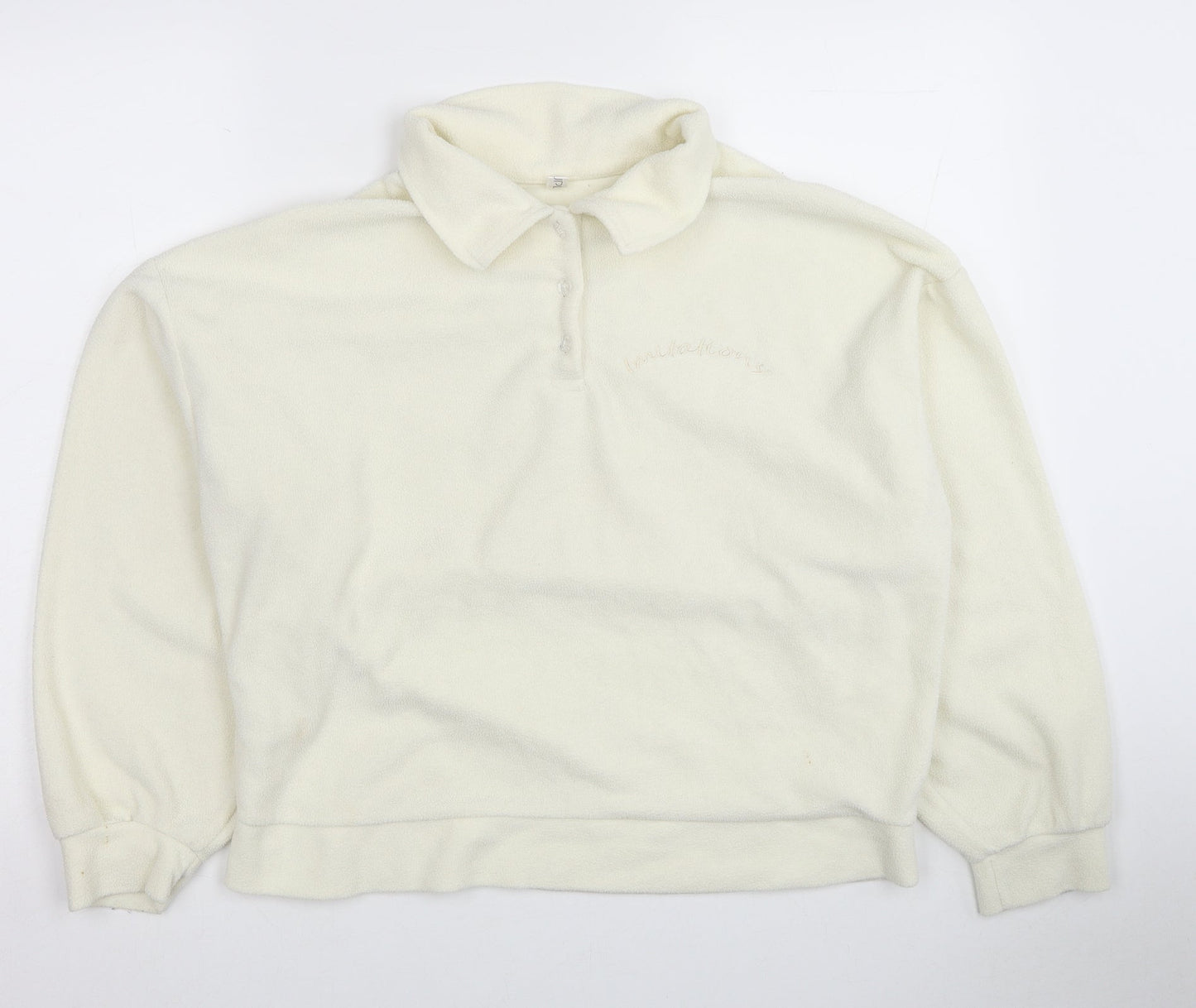 Couple Womens White Polyester Pullover Sweatshirt Size M Pullover