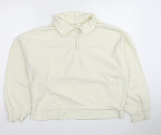 Couple Womens White Polyester Pullover Sweatshirt Size M Pullover
