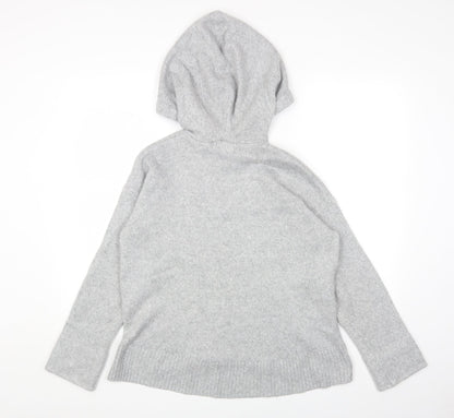 L.O.G.G Womens Grey Round Neck Acrylic Pullover Jumper Size XS