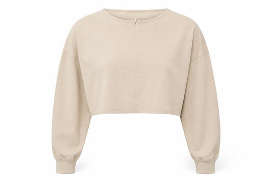 Missguided Womens Beige Cotton Pullover Sweatshirt Size 12 Zip
