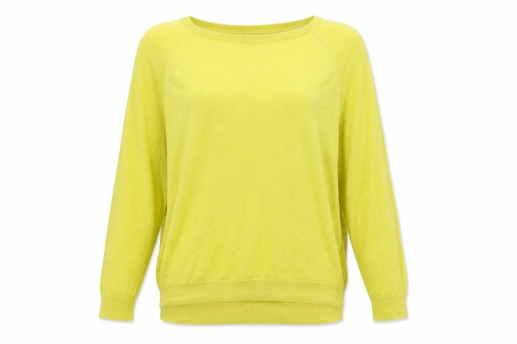 Warehouse Womens Yellow Round Neck Viscose Pullover Jumper Size 16