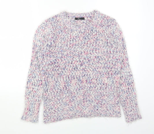 BM Womens Multicoloured Round Neck Polyester Pullover Jumper Size S