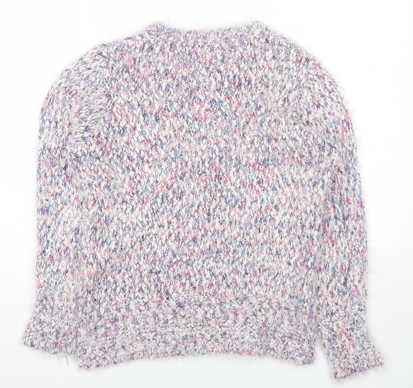 BM Womens Multicoloured Round Neck Polyester Pullover Jumper Size S