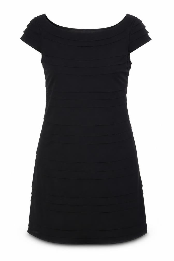 French Connection Womens Black Polyester A-Line Size 10 Scoop Neck Zip