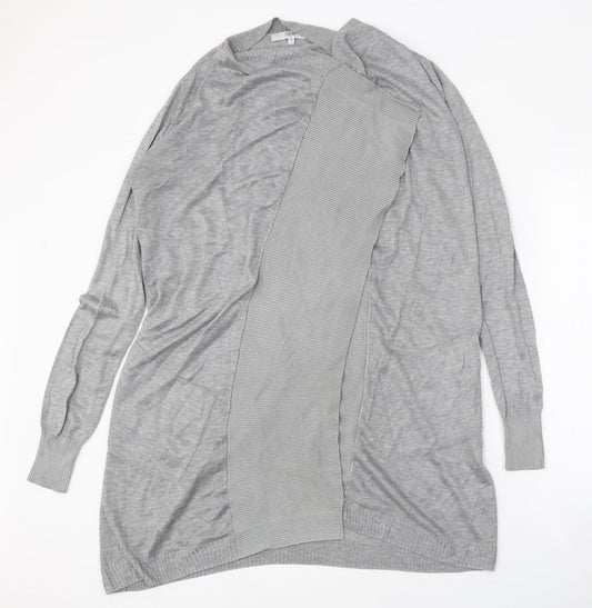 NEXT Womens Grey V-Neck Viscose Cardigan Jumper Size 8