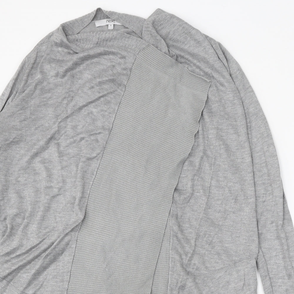 NEXT Womens Grey V-Neck Viscose Cardigan Jumper Size 8