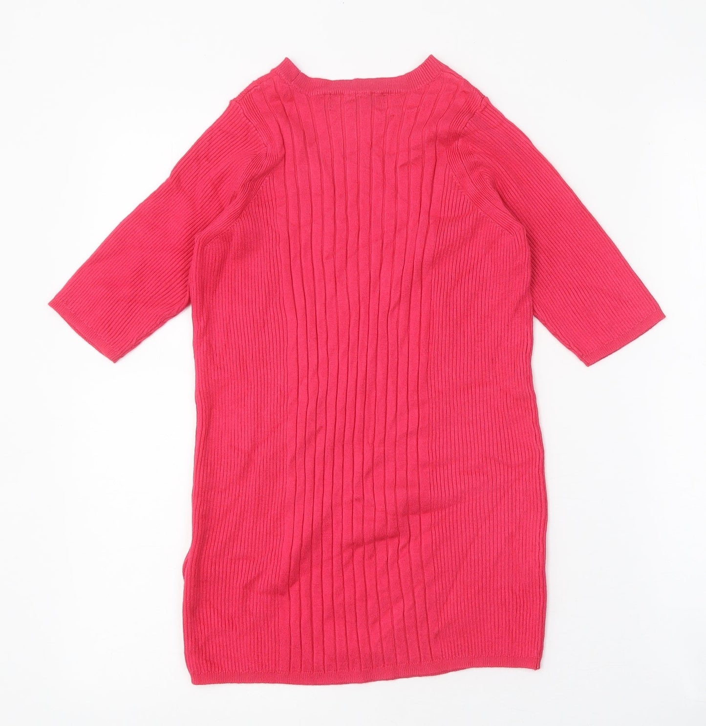 Marks and Spencer Womens Pink Round Neck Viscose Pullover Jumper Size S