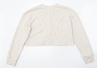 Zara Womens Beige Round Neck Polyester Pullover Jumper Size S