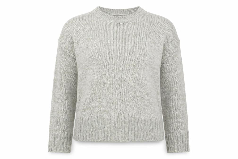 New Look Womens Grey Round Neck Acrylic Pullover Jumper Size S
