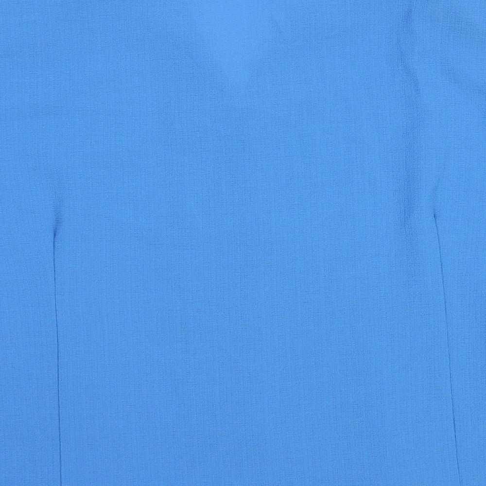 Clothes Contact Womens Blue Polyester Basic Button-Up Size 22 Collared