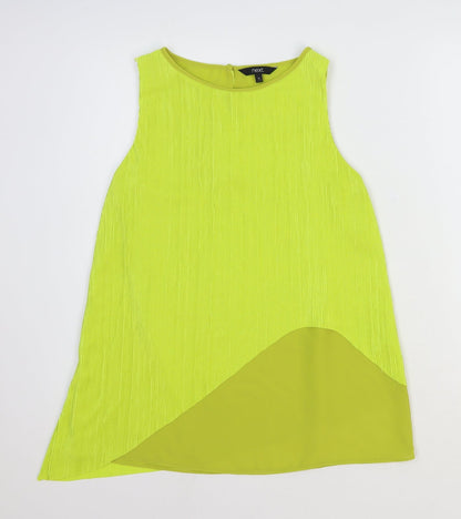Next Womens Yellow Polyester Basic Blouse Size 12 Round Neck