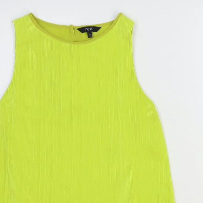 Next Womens Yellow Polyester Basic Blouse Size 12 Round Neck