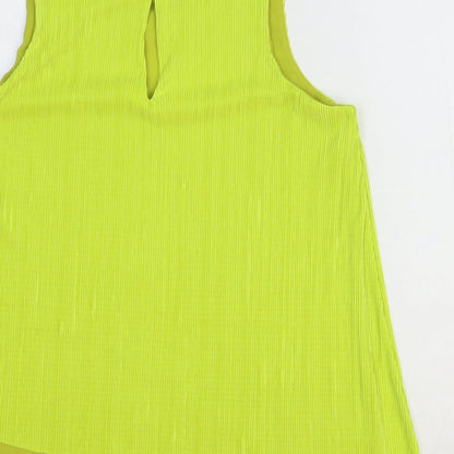 Next Womens Yellow Polyester Basic Blouse Size 12 Round Neck