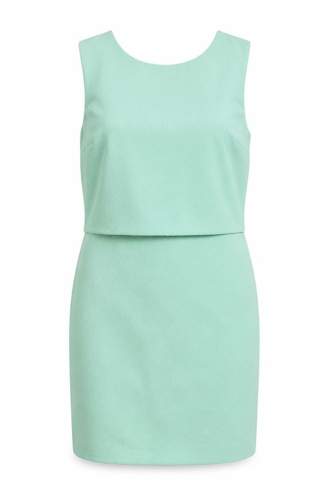 Warehouse Womens Green Polyester A-Line Size 10 Round Neck Zip