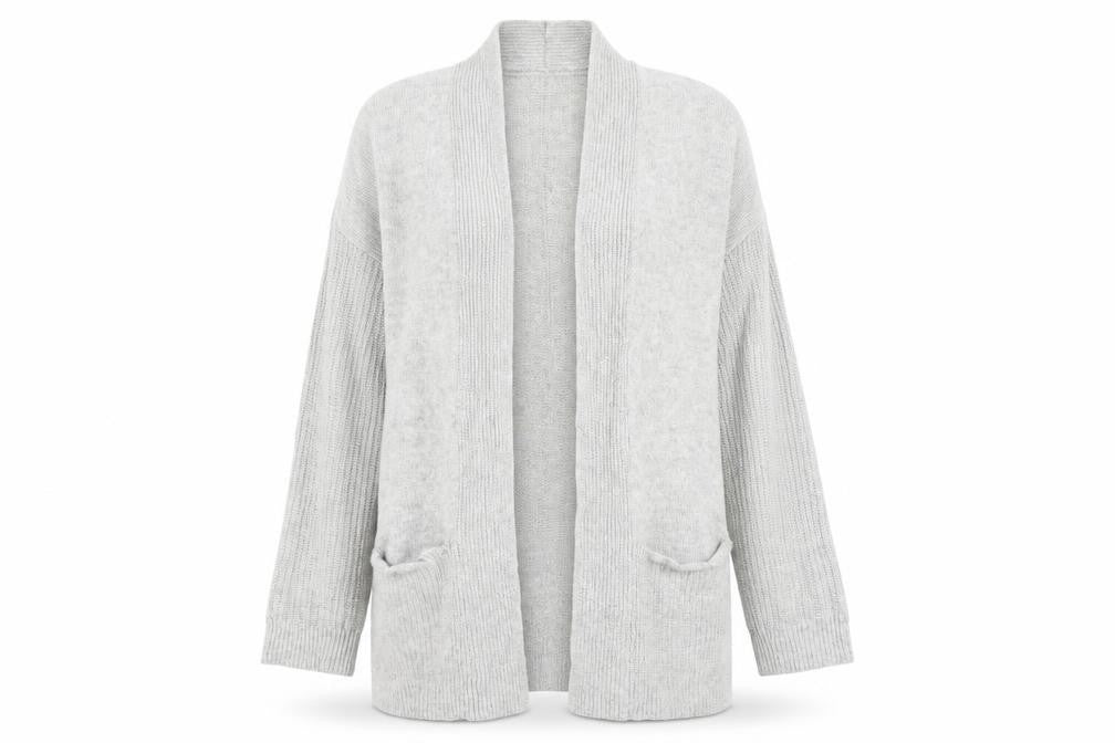 LOFT Womens Grey V-Neck Viscose Cardigan Jumper Size XS