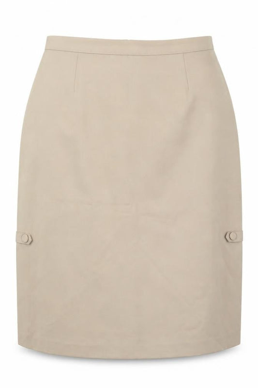Pola Womens Beige Polyester Straight & Pencil Skirt Size 14 Zip