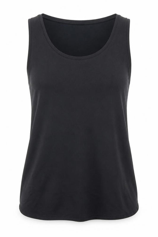 Marks and Spencer Womens Black Polyester Basic Tank Size 6 Boat Neck