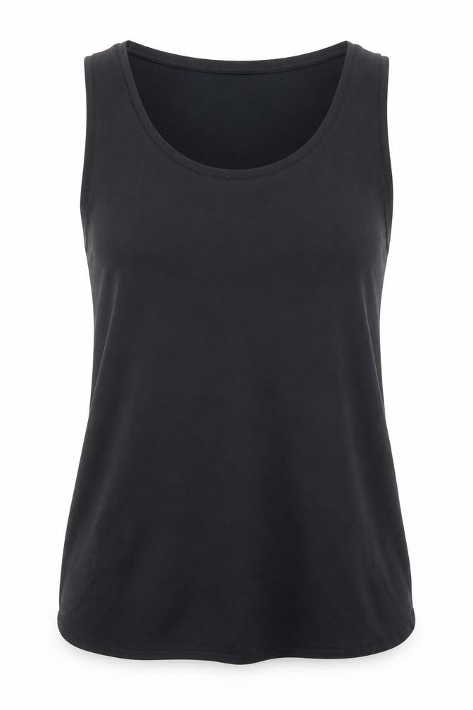 Marks & Spencer Womens Black Polyester Basic Tank Size 6 Boat Neck