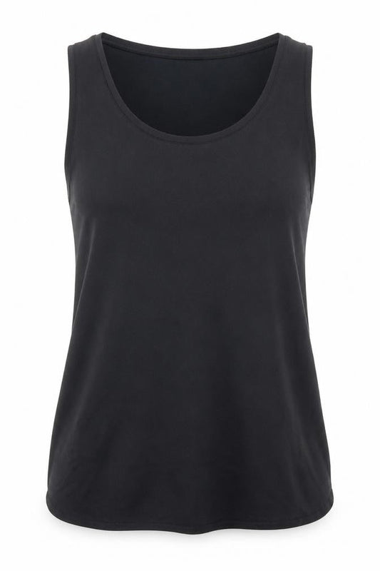 Marks and Spencer Womens Black Polyester Basic Tank Size 6 Boat Neck