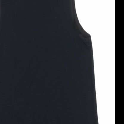 Marks & Spencer Womens Black Polyester Basic Tank Size 6 Boat Neck