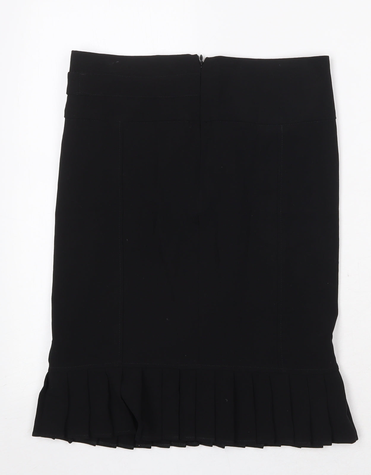 Preworn Womens Black Polyester Trumpet Skirt Size 8 Zip