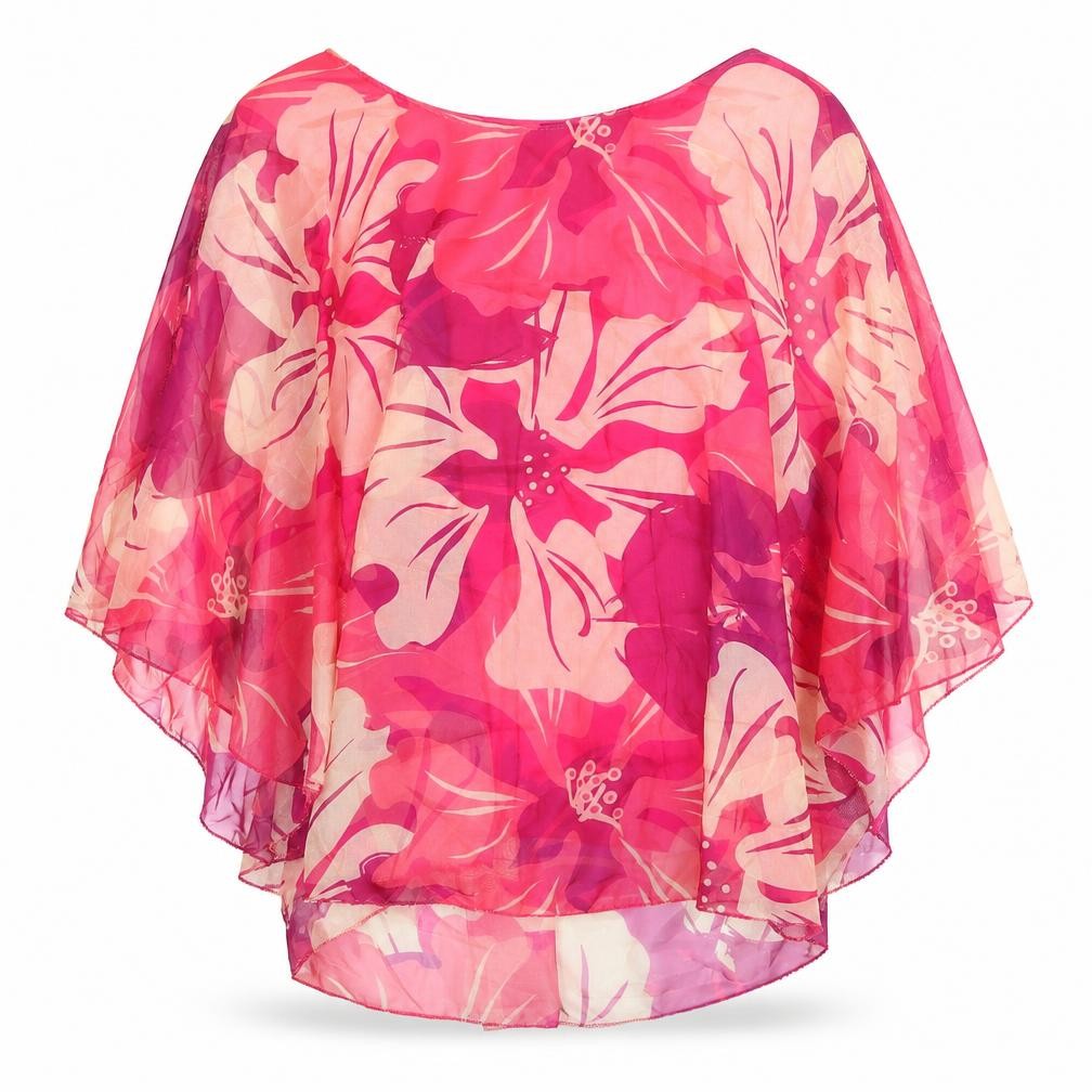 Preworn Womens Pink Geometric Viscose Basic Blouse Size S Round Neck