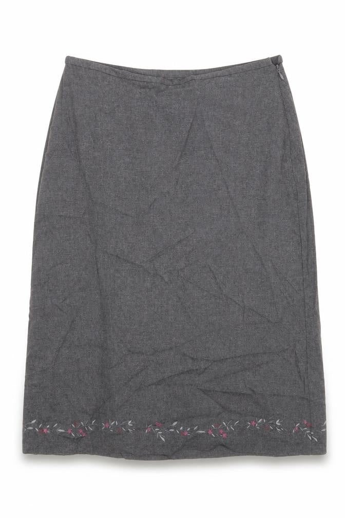 Gap Womens Grey Floral Viscose A-Line Skirt Size XS Zip