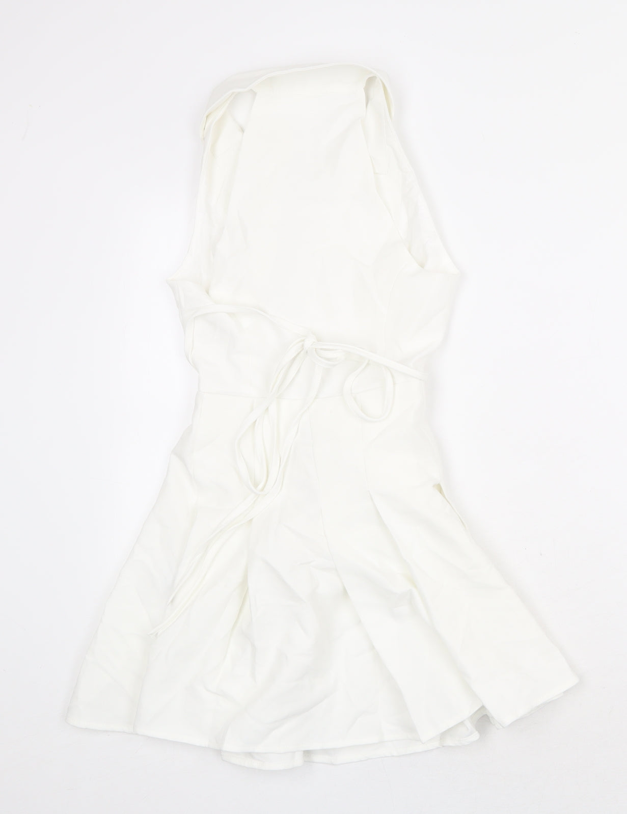 Bershka Womens White Polyester Mini Size XS Collared Zip