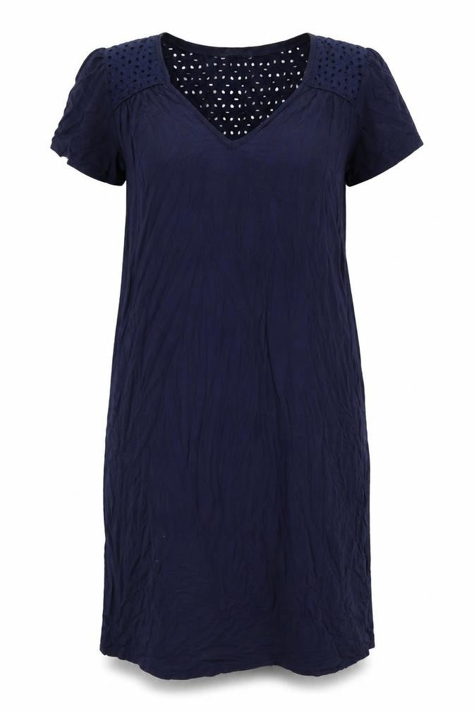 F&F Womens Blue Polyester Shift Size 12 V-Neck Pullover