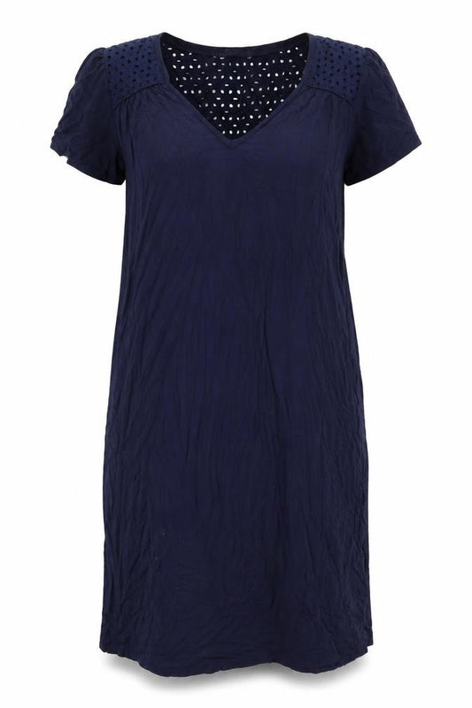 F&F Womens Blue Polyester Shift Size 12 V-Neck Pullover