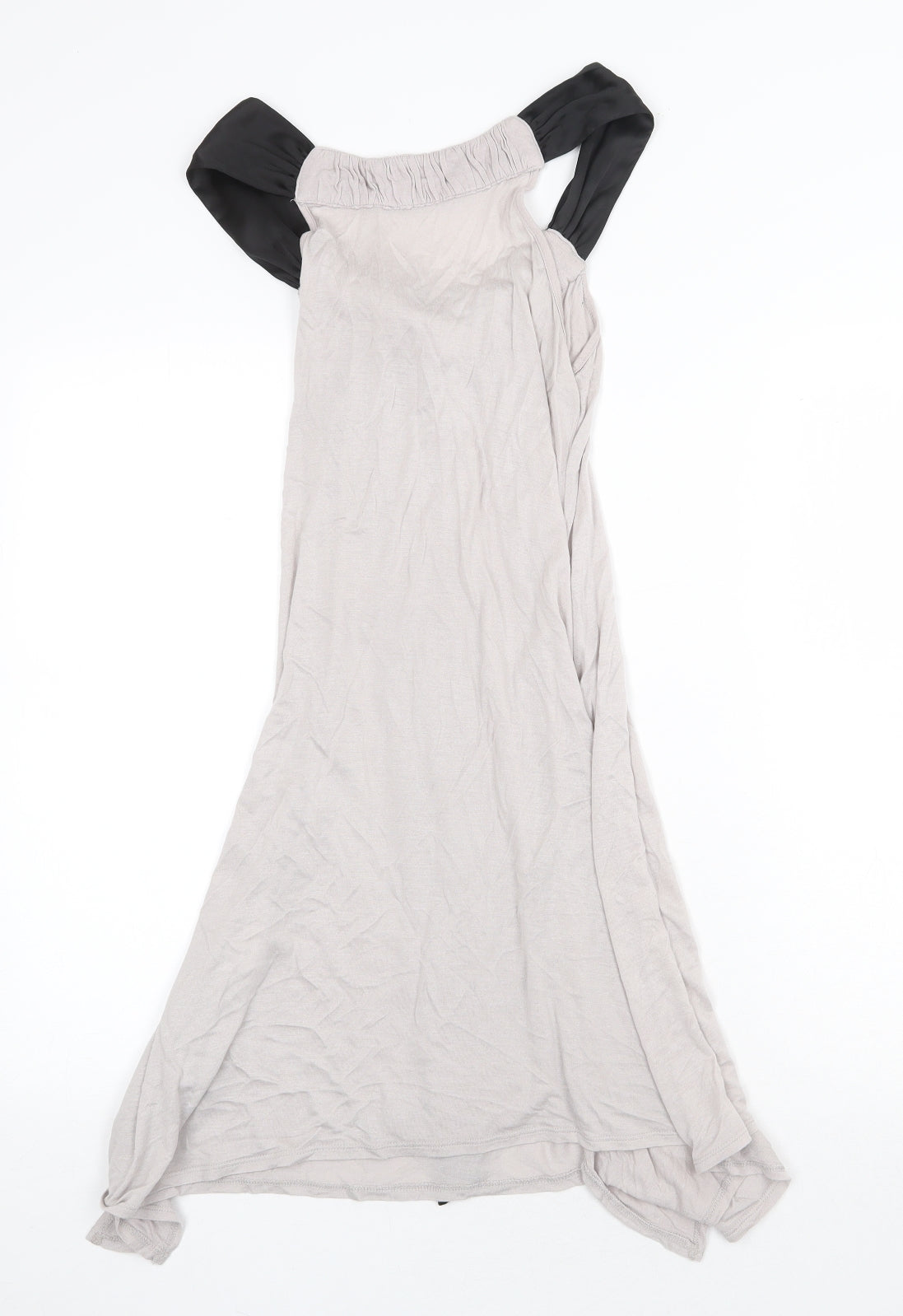Mise Womens Grey Polyester Trapeze & Swing Size 8 Scoop Neck Pullover