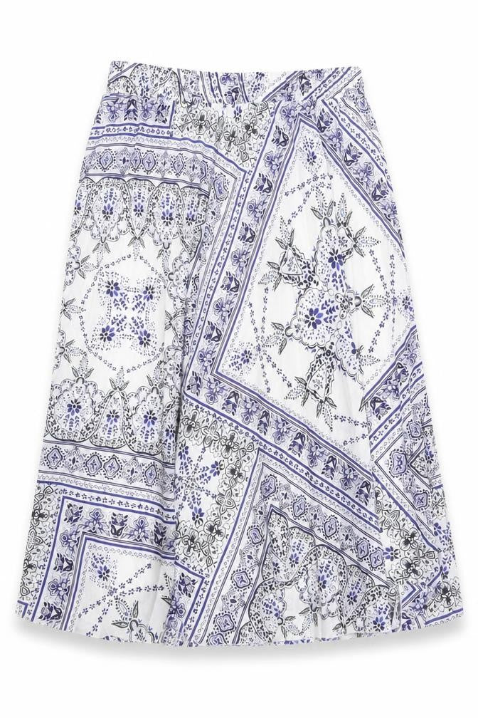 H&M Womens Blue Geometric Polyester A-Line Skirt Size 8