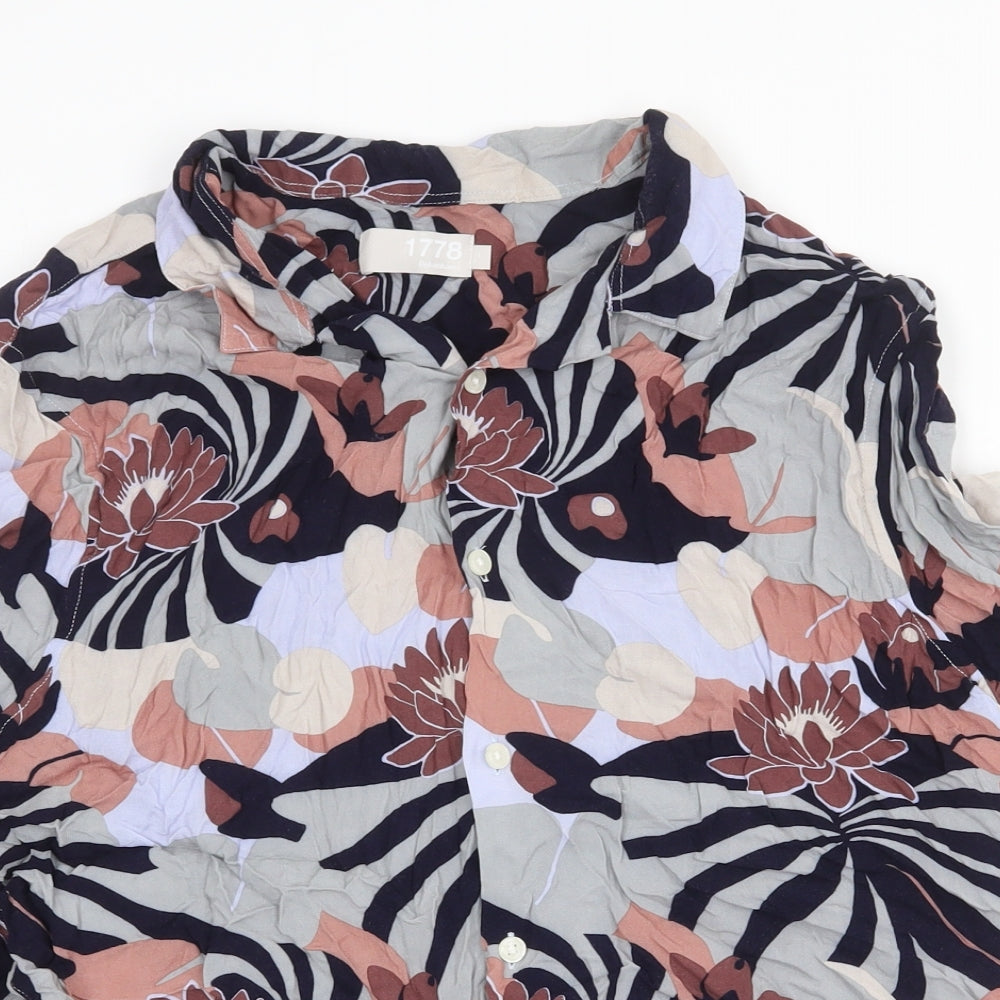 Debenhams Womens Multicoloured Floral Viscose Basic Blouse Size L Collared
