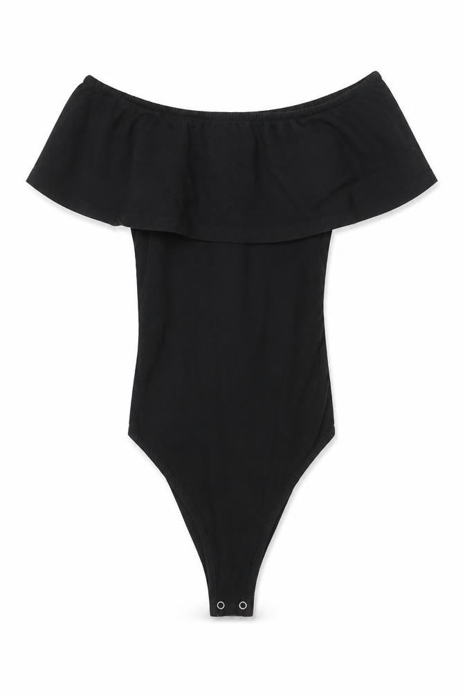 Primark Womens Black Cotton Bodysuit One-Piece Size 4 Snap