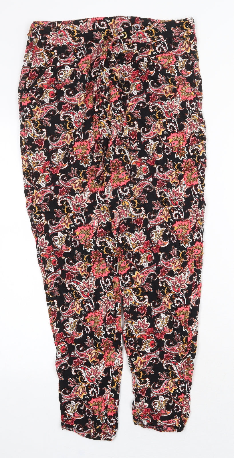 Preworn Womens Multicoloured Paisley Cotton Trousers Size 30 in Regular Tie