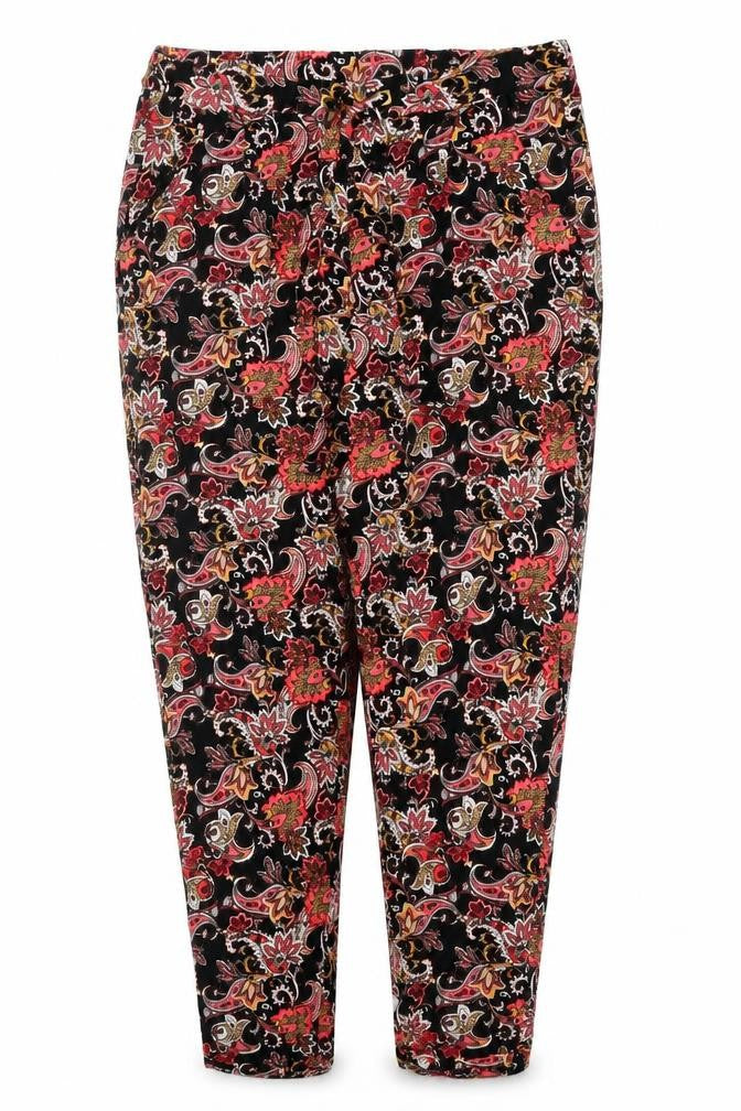 Preworn Womens Multicoloured Paisley Cotton Trousers Size 30 in Regular Tie