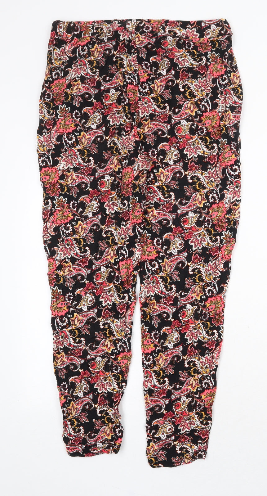 Preworn Womens Multicoloured Paisley Cotton Trousers Size 30 in Regular Tie