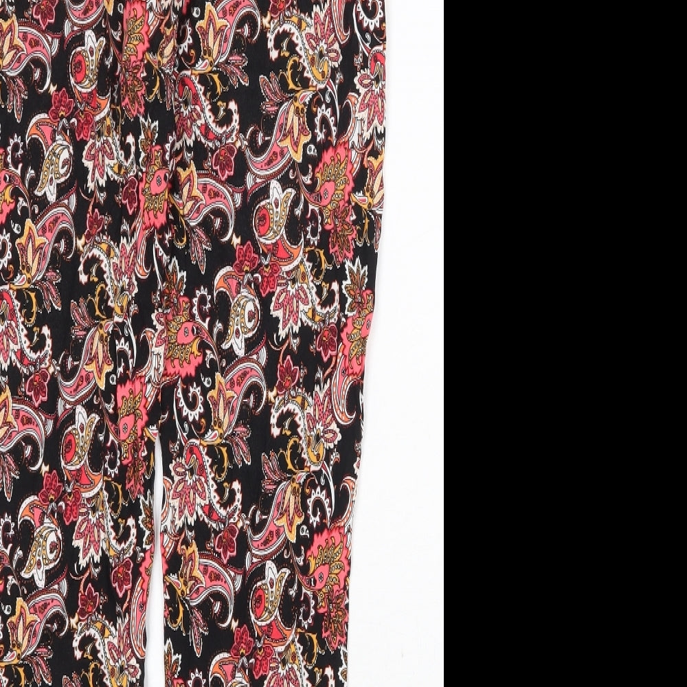 Preworn Womens Multicoloured Paisley Cotton Trousers Size 30 in Regular Tie
