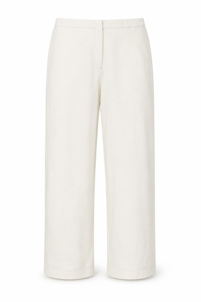 Essentials Womens Beige Viscose Trousers Size 12 Regular Button